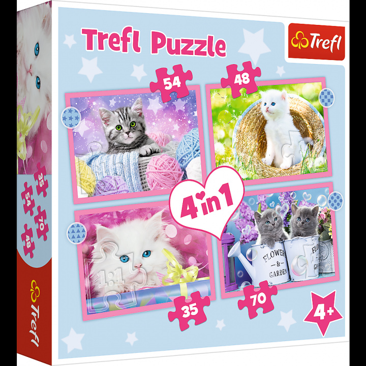 Játék Puzzle Veselé kočičky 4v1 