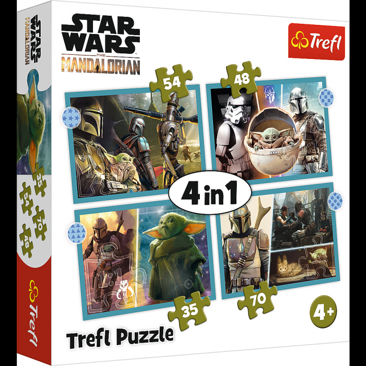 Joc / Jucărie Puzzle 4w1 (35,48,54,70) Mandalorian Star Wars 34397 
