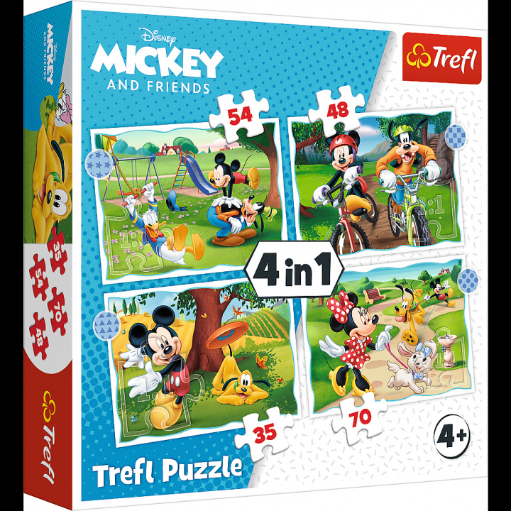Joc / Jucărie Puzzle Mickey Mouse: Krásný den 4v1 