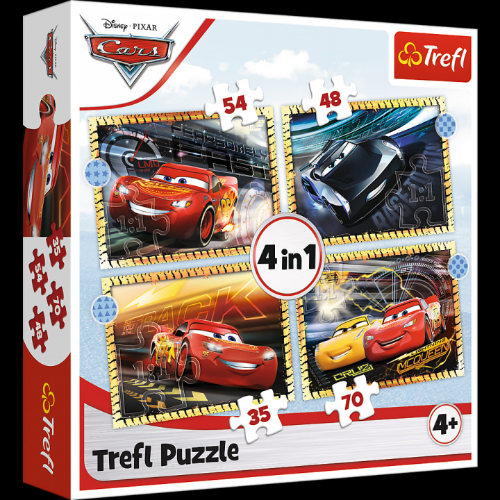 Játék Puzzle 4w1 (35,48,54,70) Do startu, gotowi, start! Cars 3 34608 