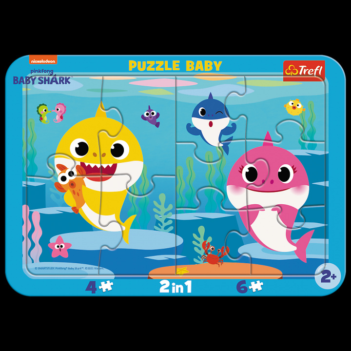 Joc / Jucărie Baby puzzle Baby Shark: Šťastní žraloci 2v1 