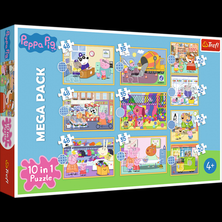 Hra/Hračka Puzzle 10w1 Poznaj Świnkę Peppę 90383 