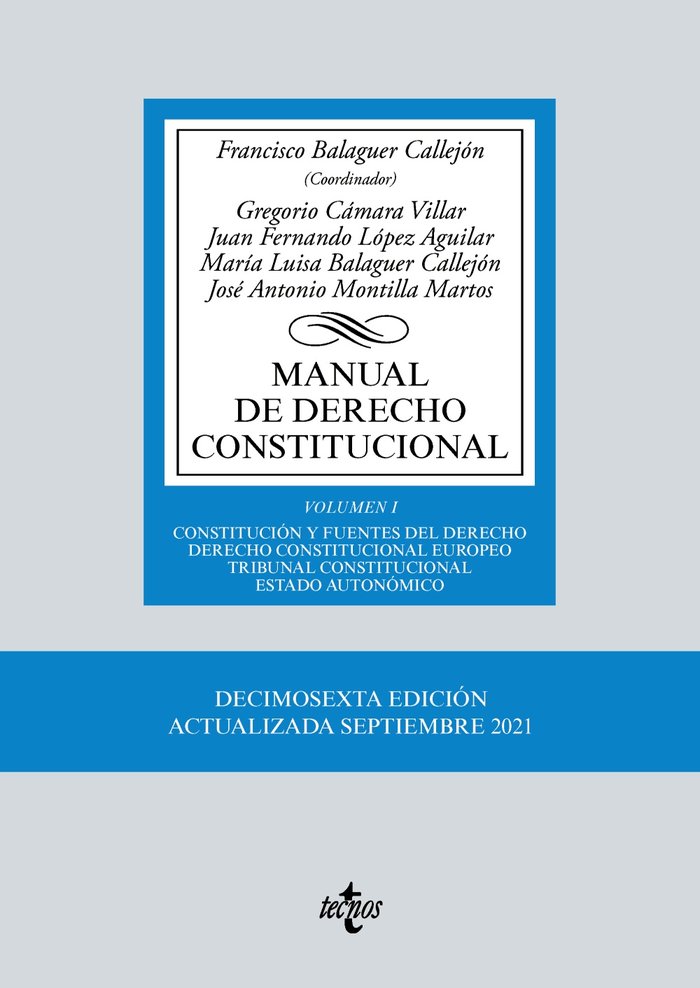 Kniha MANUAL DE DERECHO CONSTITUCIONAL BALAGUER CALLEJON