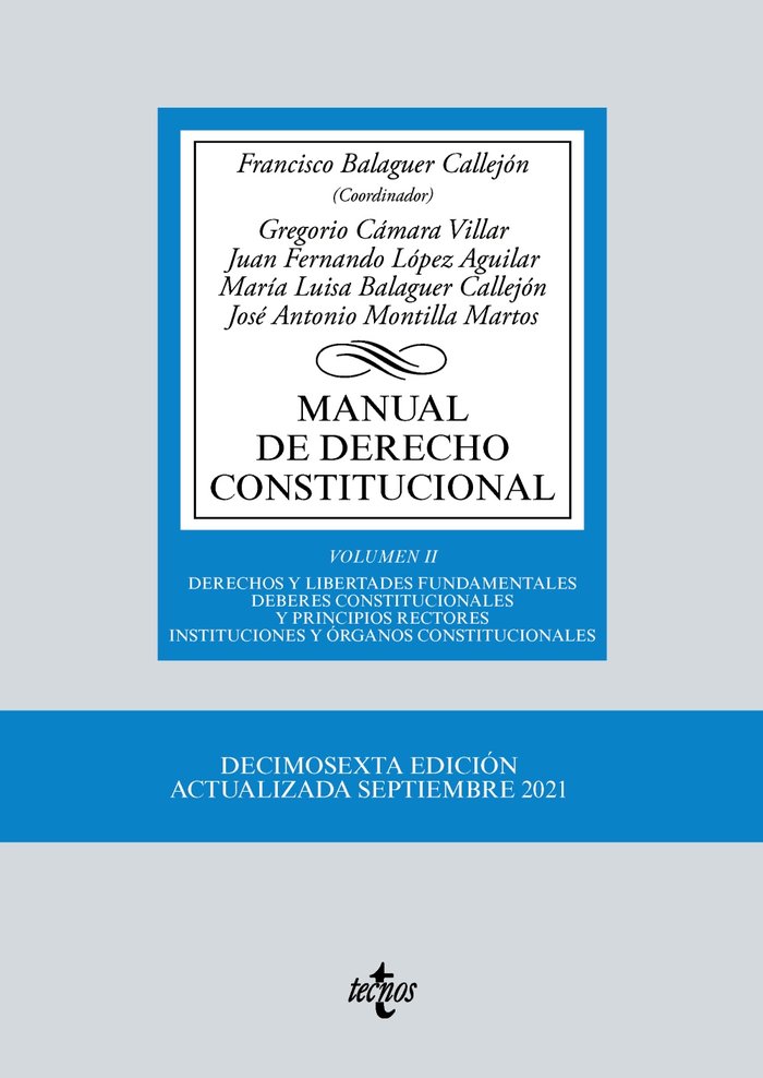 Carte MANUAL DE DERECHO CONSTITUCIONAL BALAGUER CALLEJON