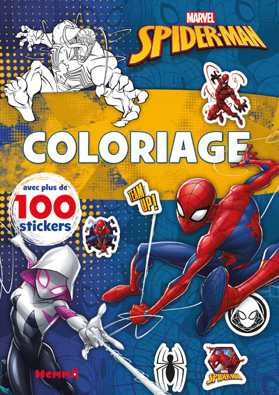 Carte Marvel Spider-Man - Coloriage avec plus de 100 stickers (Spider-Man et Ghost-Spider) collegium