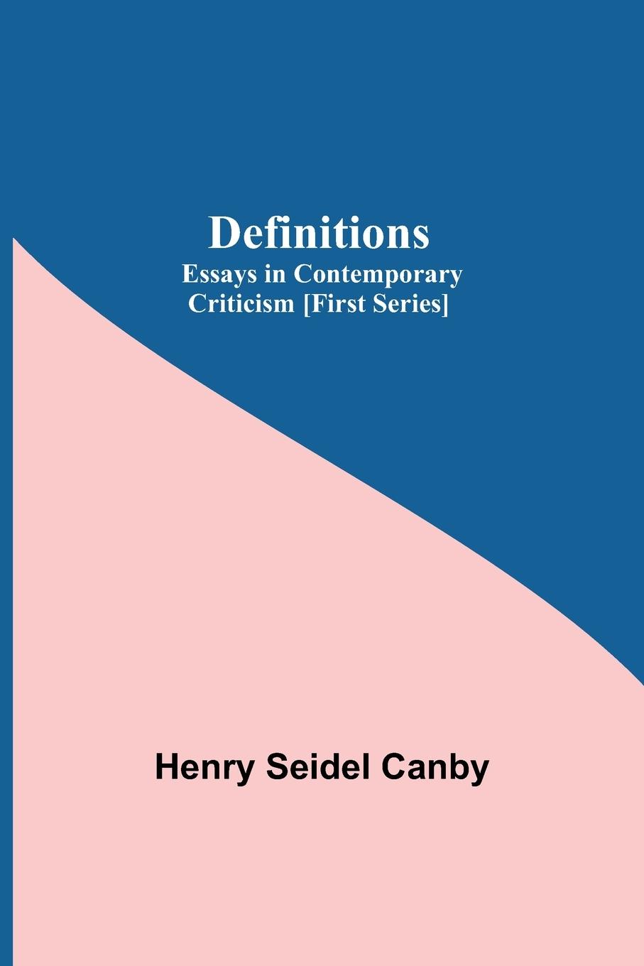 Book Definitions Henry Seidel Canby