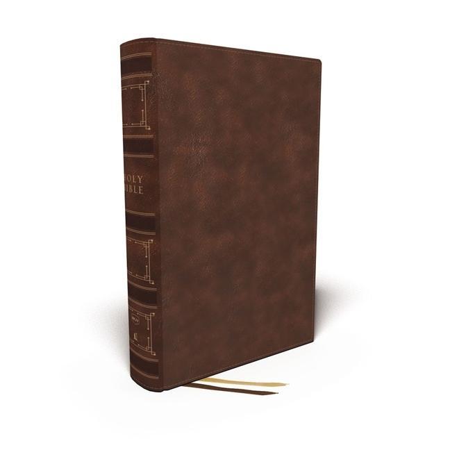 Libro NKJV, Single-Column Wide-Margin Reference Bible, Leathersoft, Brown, Red Letter, Comfort Print 