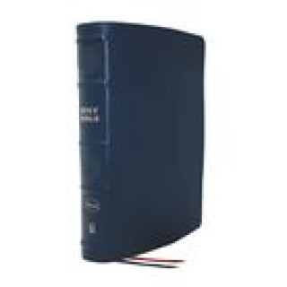 Book NKJV, Single-Column Reference Bible, Genuine Leather, Blue, Comfort Print 