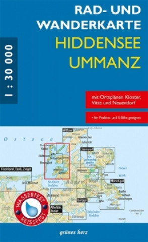 Tiskani izdelki Rad- und Wanderkarte Hiddensee, Ummanz 1 :30.000 