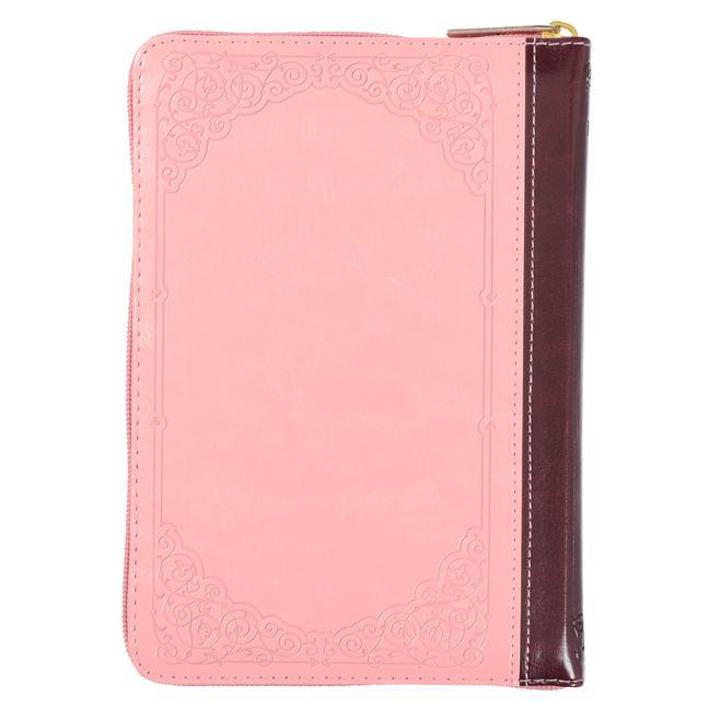 Kniha KJV Compact Bible Two-Tone Pink/Burgandy with Zipper Faux Leather 