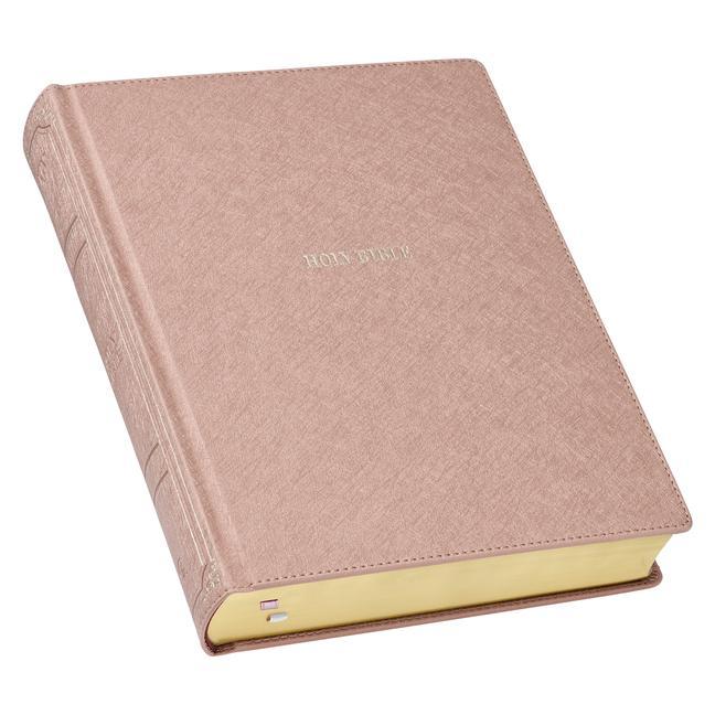 Książka KJV Holy Bible, Large Print Note-Taking Bible, Faux Leather Hardcover - King James Version, Pearlescent Mauve 