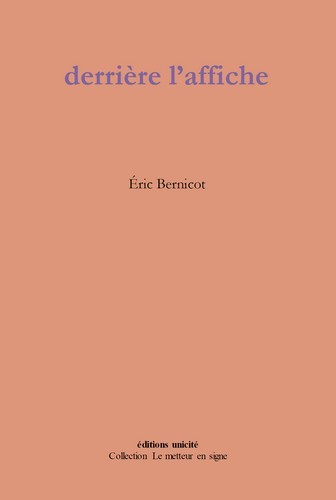 Book derrière l'affiche Bernicot