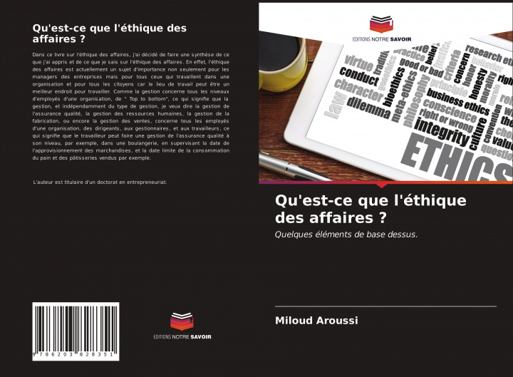 Livro Qu'est-ce que l'éthique des affaires ? Miloud Aroussi