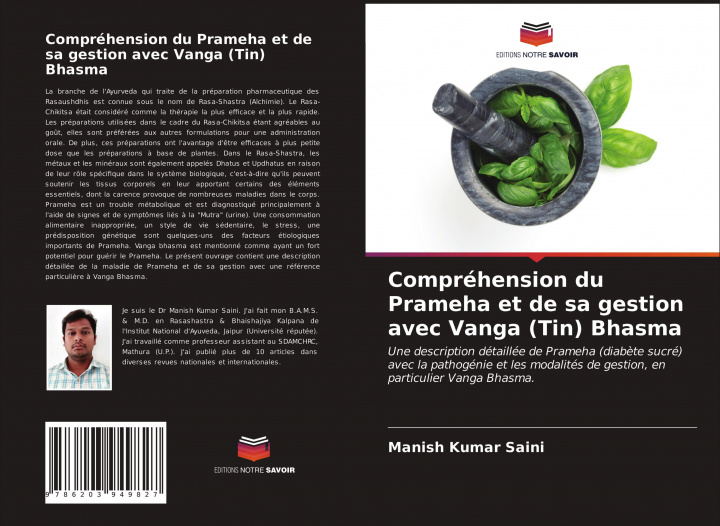 Kniha Compréhension du Prameha et de sa gestion avec Vanga (Tin) Bhasma 