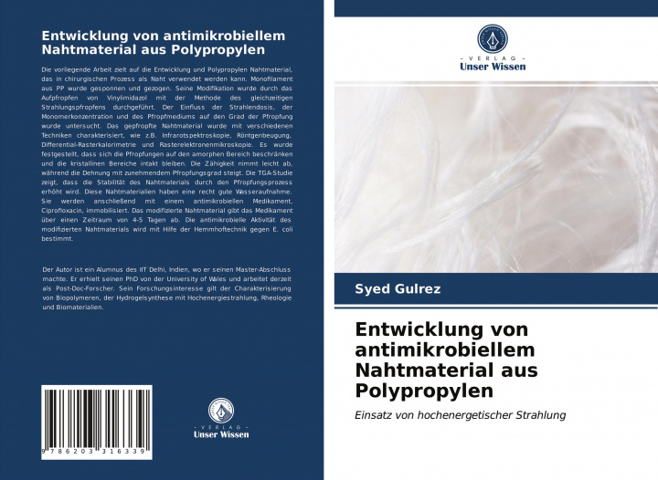 Kniha Entwicklung von antimikrobiellem Nahtmaterial aus Polypropylen 