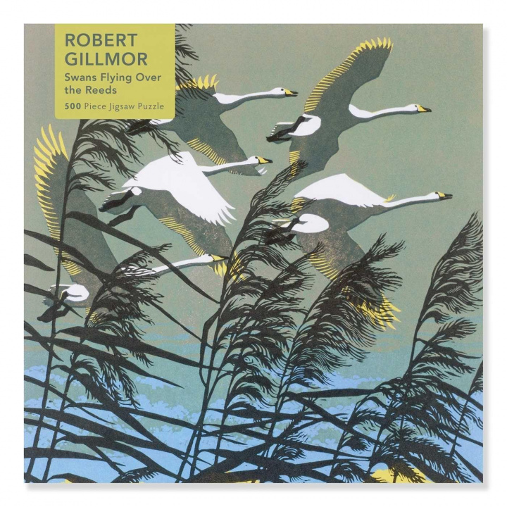 Knjiga Adult Jigsaw Puzzle Robert Gillmor: Swans Flying over the Reeds (500 pieces) 