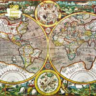 Kniha Adult Jigsaw Puzzle Pieter van den Keere: Antique Map of the World 
