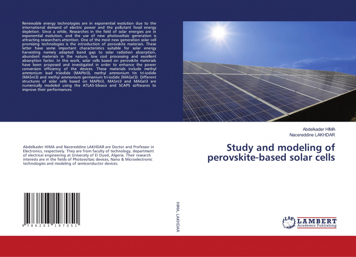 Książka Study and modeling of perovskite-based solar cells ABDELKADER HIMA