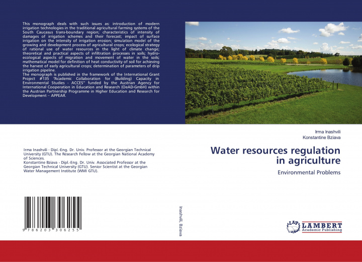 Knjiga Water resources regulation in agriculture IRMA INASHVILI