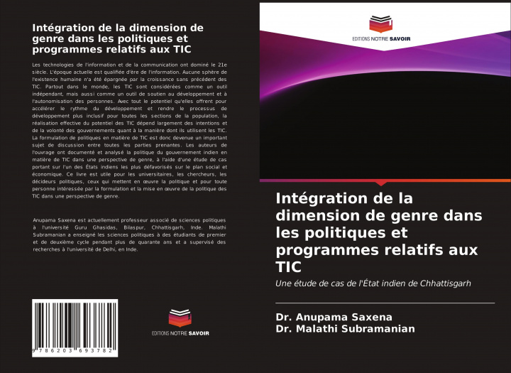 Kniha Intégration de la dimension de genre dans les politiques et programmes relatifs aux TIC Malathi Subramanian