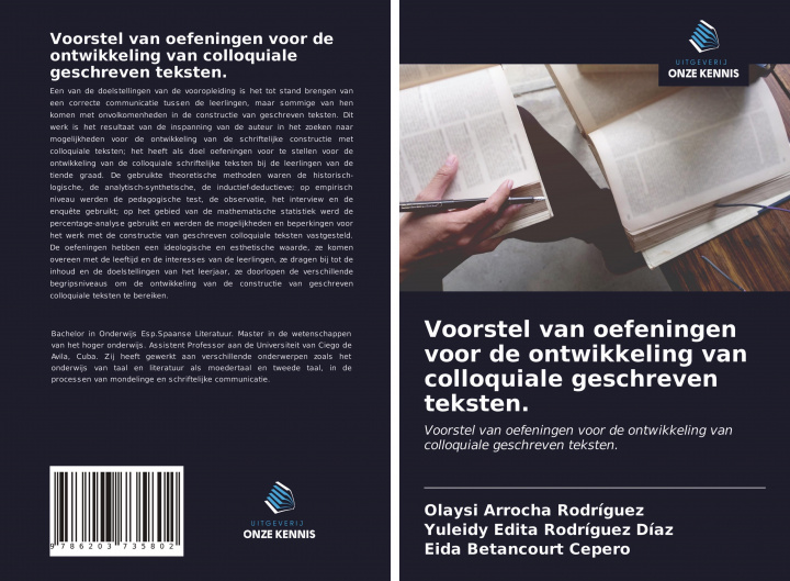 Buch Voorstel van oefeningen voor de ontwikkeling van colloquiale geschreven teksten. Yuleidy Edita Rodríguez Díaz