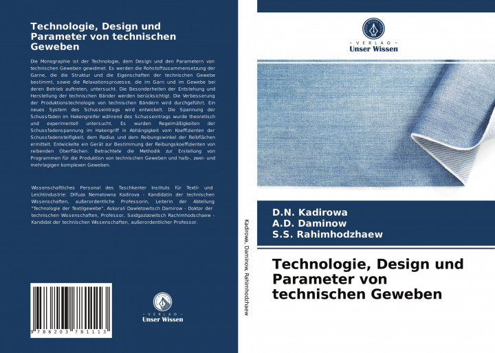 Carte Technologie, Design und Parameter von technischen Geweben A. D. Daminow