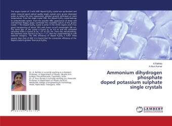 Knjiga Ammonium dihydrogen phosphate doped potassium sulphate single crystals A. Arun Kumar