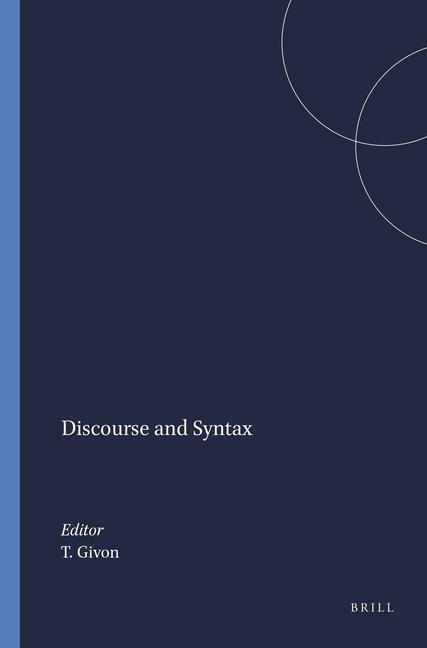 Knjiga Discourse and Syntax 