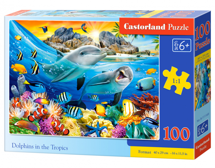 Książka Puzzle 100 Delfiny w tropikach B-111169 