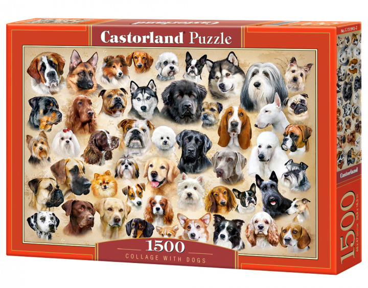 Joc / Jucărie Puzzle 1500 Kolaż z psami C-151943-2 