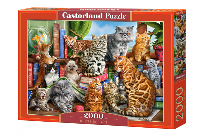 Gra/Zabawka Puzzle 2000 Dom z kotami C-200726-2 