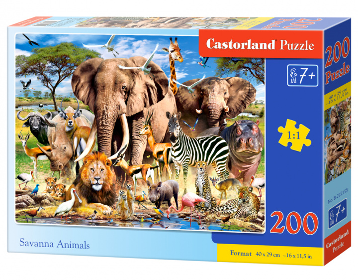 Kniha Puzzle 200 Zwierzęta sawanny B-222155 