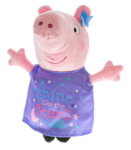 Gra/Zabawka Peppa Pig Happy Party plyšový fialové oblečení 