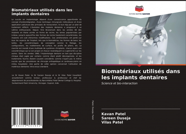 Kniha Biomatériaux utilisés dans les implants dentaires Sareen Duseja