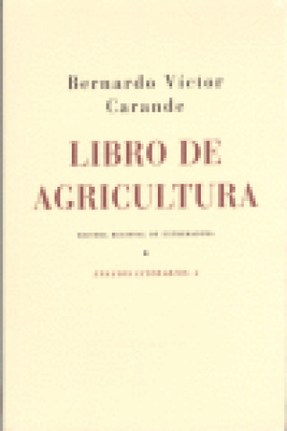 Kniha LIBRO DE AGRICULTURA CARANDE BERARDO