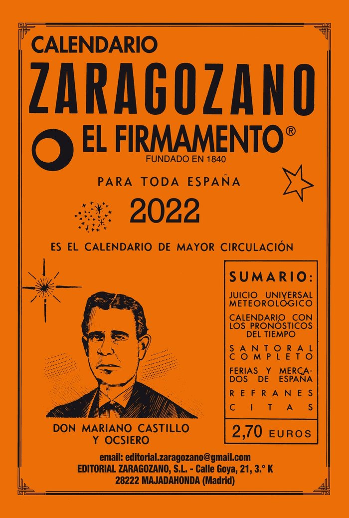 Carte CALENDARIO ZARAGOZANO 2022 