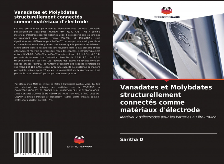 Knjiga Vanadates et Molybdates structurellement connectés comme matériaux d'électrode Saritha D