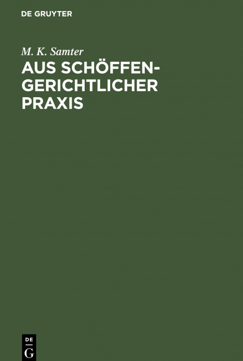 Carte Aus Schoeffengerichtlicher Praxis 