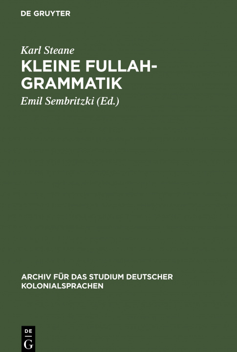 Knjiga Kleine Fullah-Grammatik Karl Steane