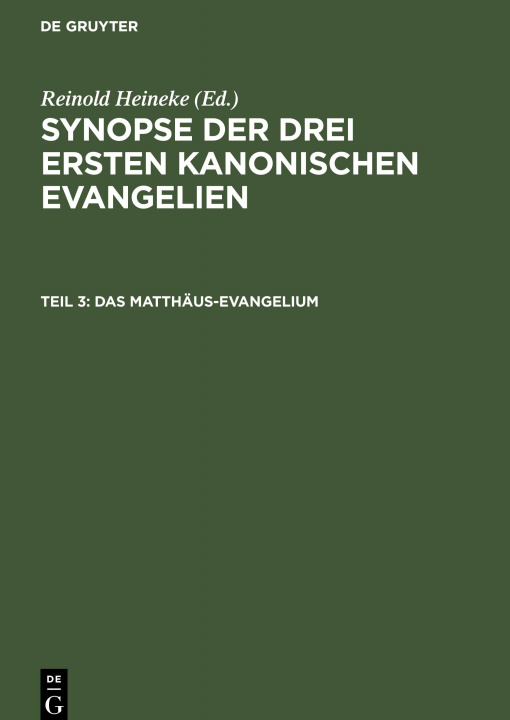 Könyv Das Matthaus-Evangelium 