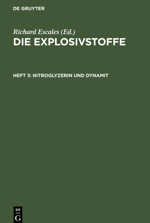 Könyv Nitroglyzerin Und Dynamit 