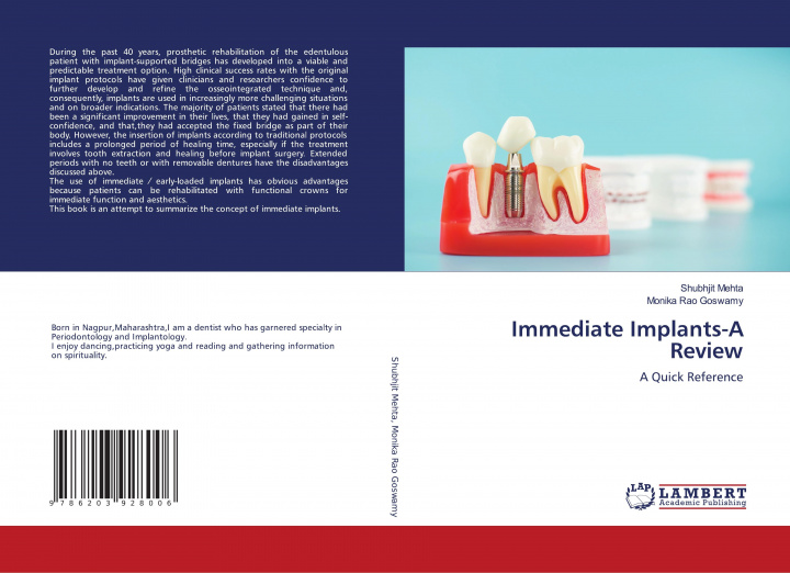 Knjiga Immediate Implants-A Review Monika Rao Goswamy
