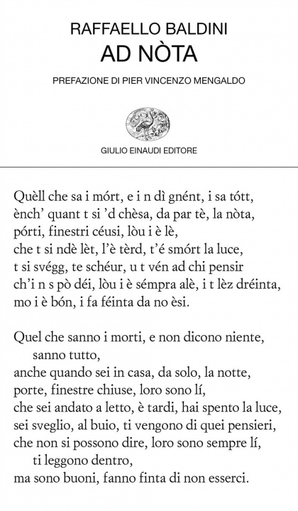Book Ad nòta Raffaello Baldini