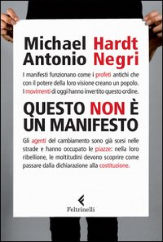 Kniha Questo non è un Manifesto Michael Hardt