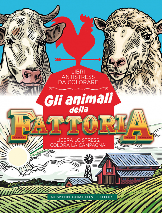 Carte animali della fattoria. Libri antistress da colorare 