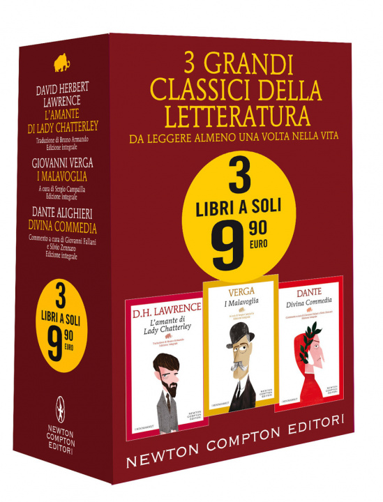 Livre 3 grandi classici: L'amante di Lady Chatterley-I Malavoglia-Divina commedia David Herbert Lawrence