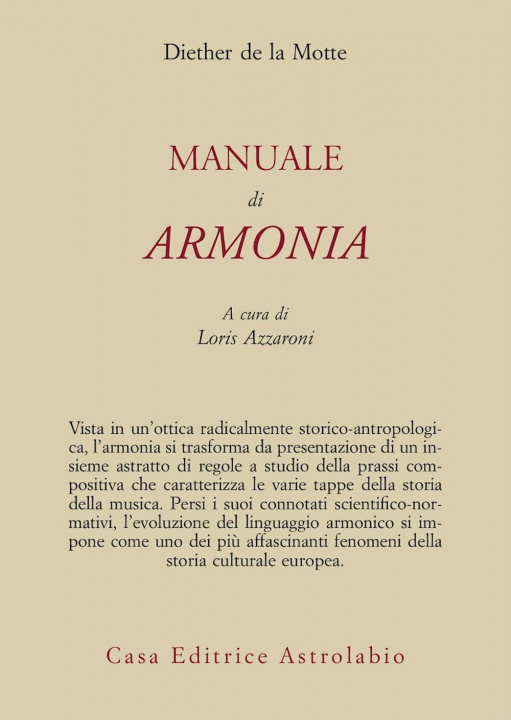 Könyv Manuale di armonia Diether de La Motte