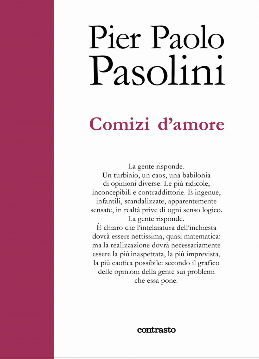 Libro Comizi d'amore Pier Paolo Pasolini