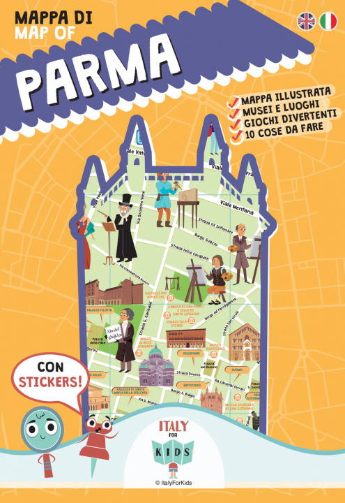 Kniha Mappa di Parma illustrata. Con adesivi 