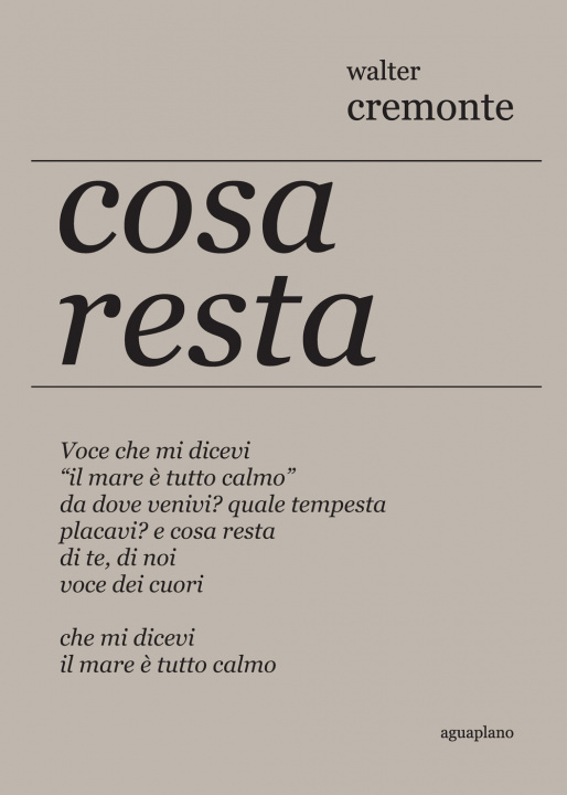 Knjiga Cosa resta Walter Cremonte
